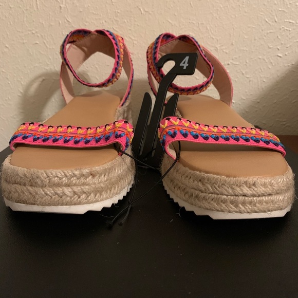 Wonder Nation Multi-colored girls elastic platform shoes sz 4 - Picture 2 of 5